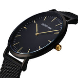 Top Brand Luxury Quartz watch Casual men Black Japan quartz-watch stainless steel Mesh strap ultra thin clock male 2017 New