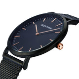 Top Brand Luxury Quartz watch Casual men Black Japan quartz-watch stainless steel Mesh strap ultra thin clock male 2017 New