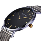 Top Brand Luxury Quartz watch Casual men Black Japan quartz-watch stainless steel Mesh strap ultra thin clock male 2017 New